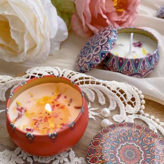 Nến Thơm Thiên Nhiên Hoa Khô Thảo Mộc